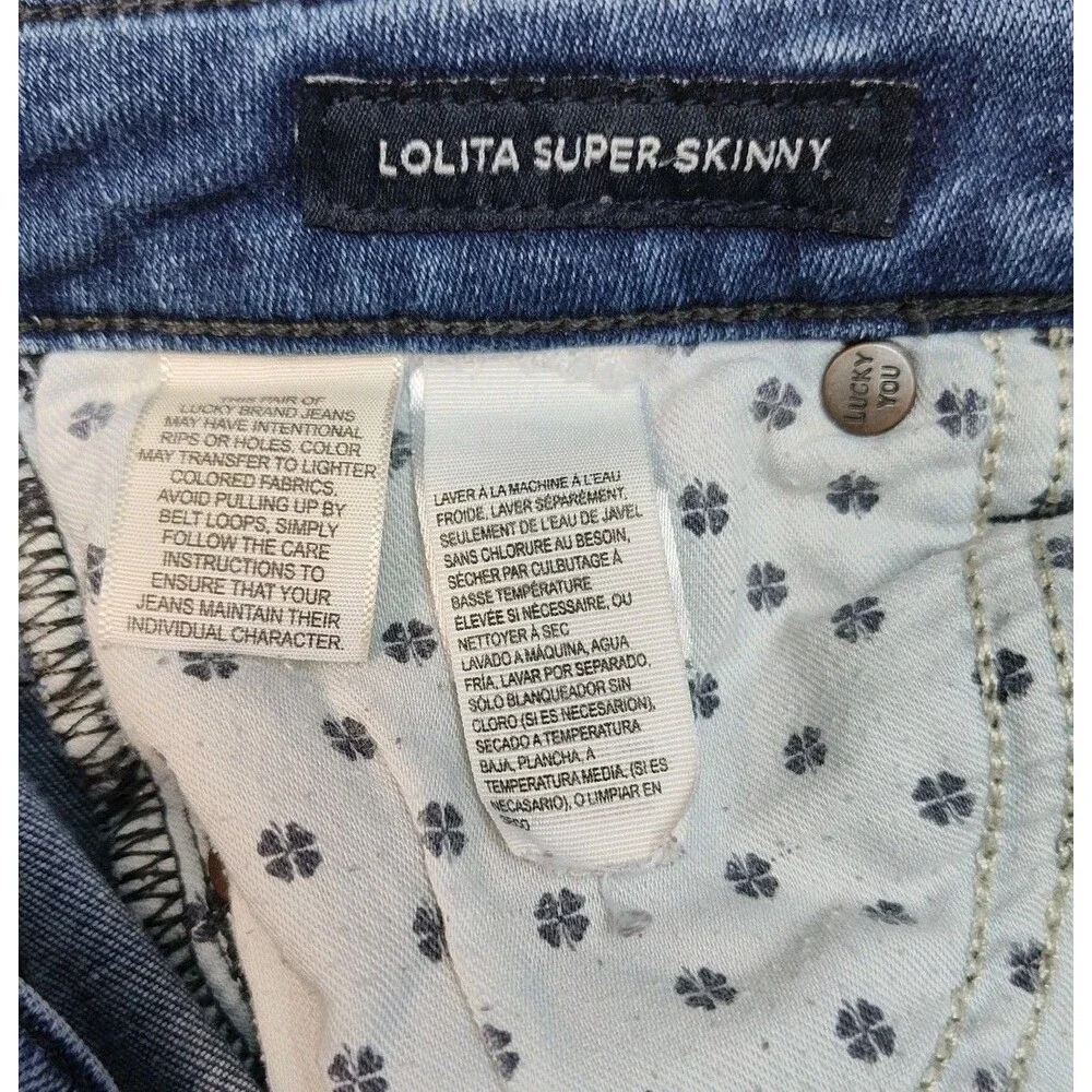 Lucky Brand Lolita Super Skinny Cropped Women's Jeans, 00/24, Raw Hem, Blue - Picture 11 of 13